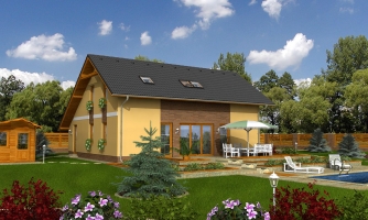 Suitable for a narrow plot when the garage is omitted.